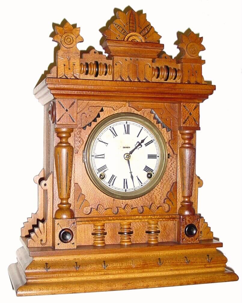 Mantel Clock Ingraham & Co 'Thistle' circa 1889 17