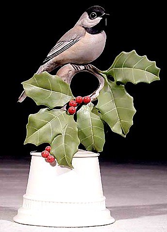 Boehm Black-Capped Chickadee bird sculpture
