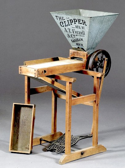 A.T. Ferrell treadle-powered Clipper Seed and Grain Cleaner