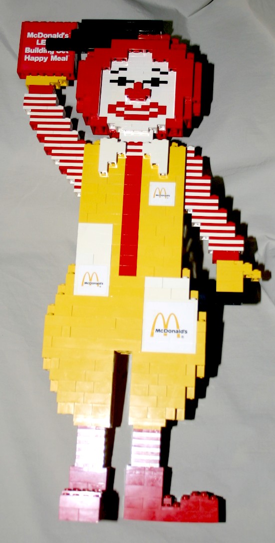 Ronald McDonald Lego figure point-of-purchase countertop display