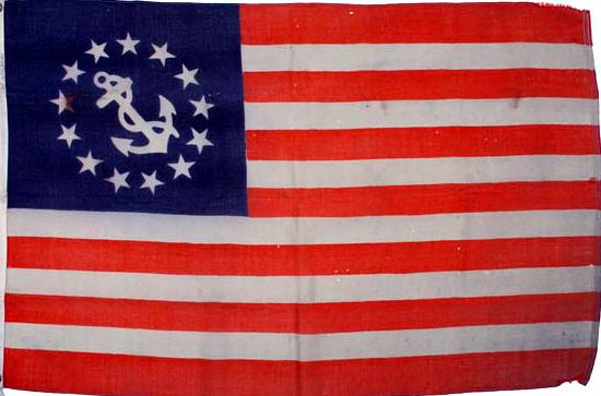 A circa 1850s 13-Star and Anchor flag