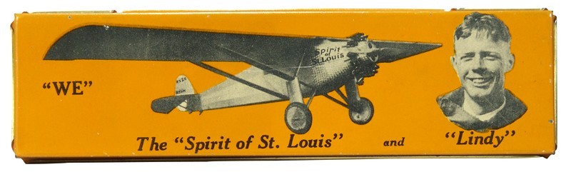 Spirit of St Louis lithographed tin pencil case