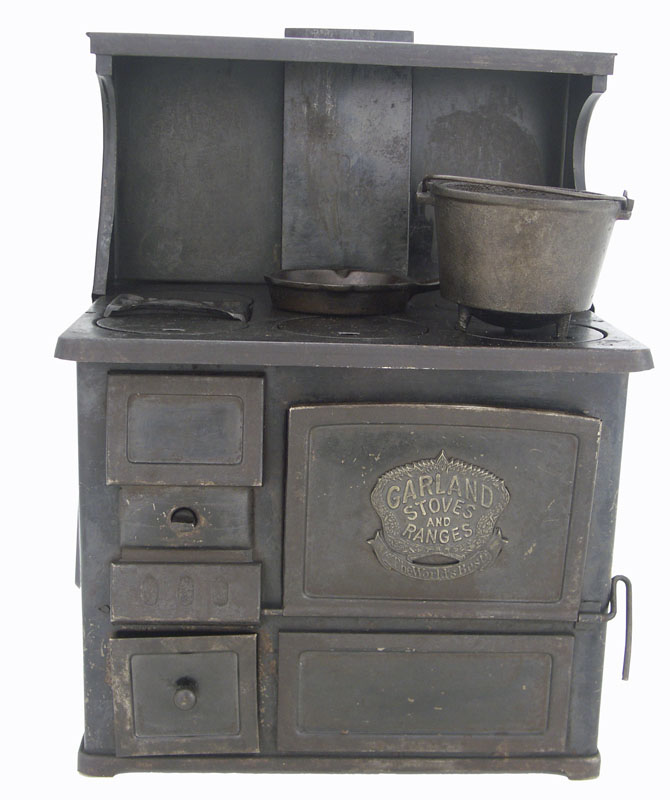 Toy Stove; Michigan Stove Co, Garland Stove & Range, Cast Iron & Tin