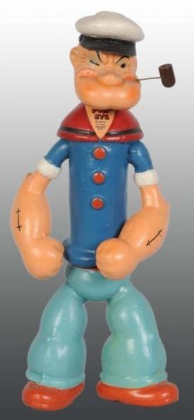 Composition Ideal jointed Popeye figure, marked Popeye 1935 King Features Syndicate