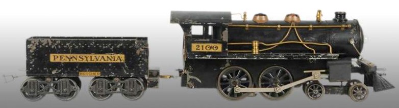 Boucher Steam Locomotive & Tender, No. 2100 pre-war 2-inch gauge locomotive and Pennsylvania RR tender