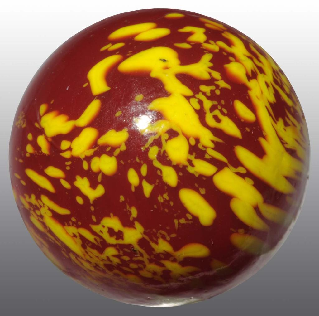A red base Guinea marble, with electric yellow spots