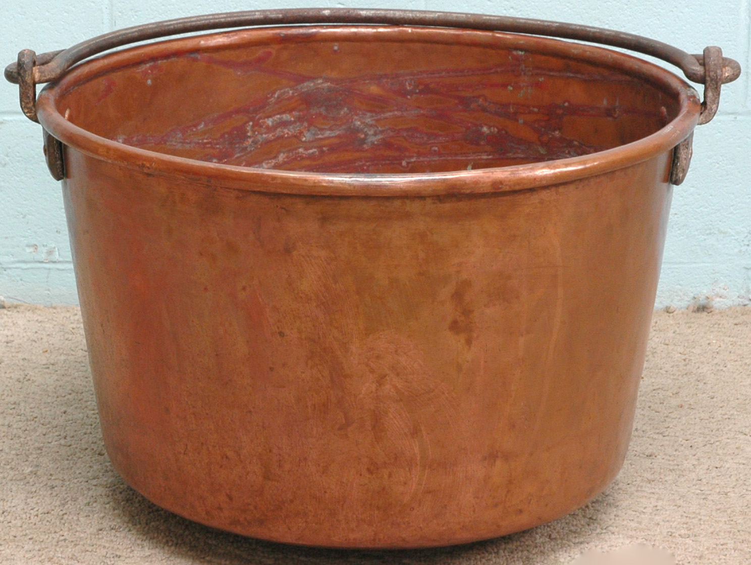 Kettle; Apple Butter, Schaum (JP), Copper, Iron Bail, 18 inch.