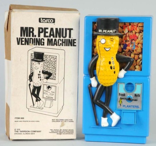 Planters Peanuts; Novelty Bank, Mr Peanut Vending Machine, Tarco, Box.