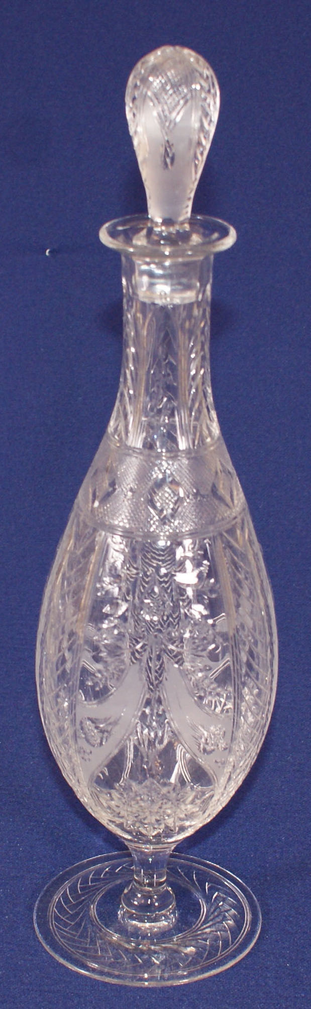 Heisey clear glass 4036 Marshall footed decanter