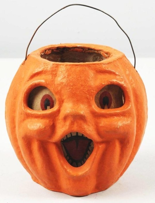 American pulp Halloween pumpkin Choir Boy Jack-O-Lantern, with original paper inserts