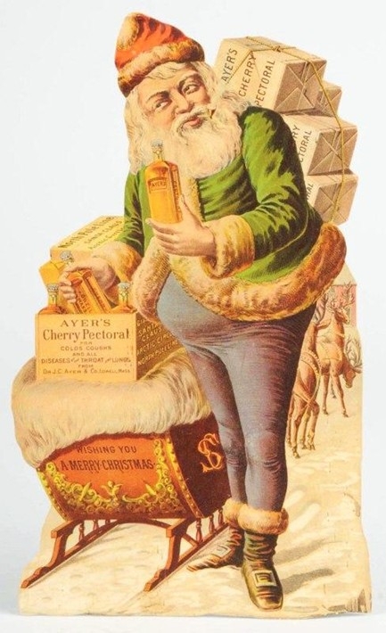 Ayer's Cherry Pectoral Santa Claus advertising store display