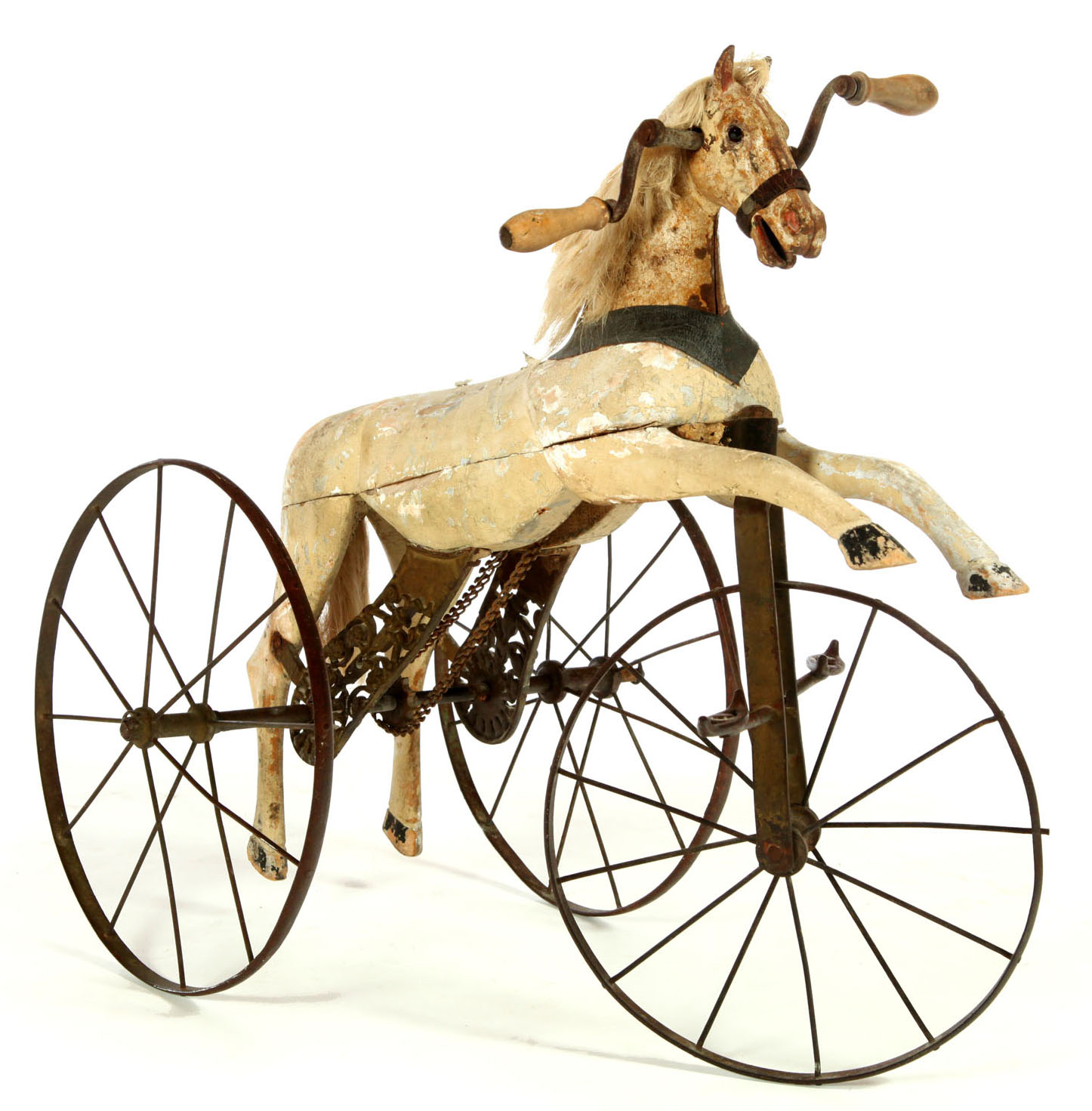 Tricycle; Velocipede, Horse Figure, HandCrank Chain Drive, Continental.