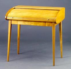 Blonde Wood Desk on America  Furniture  A Rare Heywood Wakefield Blonde Wood Rolltop Desk