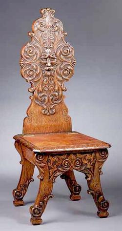 COLLECTIBLES-GENERAL (ANTIQUES): NORTHWIND CARVED CHAIR