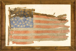 A 36-star glazed cotton American National Parade Flag; image courtesy of Cowans Auctions, Inc.