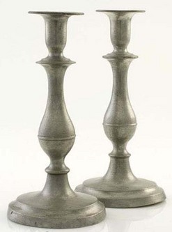 A pair of Homan pewter candlesticks, circa 1830 to 1860, Cincinnati, Ohio. 