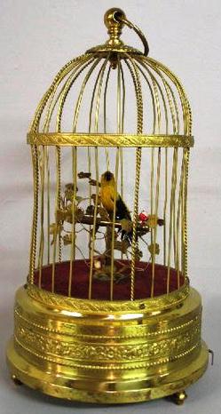 German Singing Bird in Cage