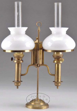 Student Lamp Shades on Student Lamp  Double Shades  Milk Glass  Brass  18 Inch   P4a Com  Ltd