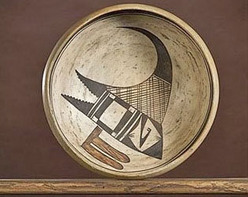 A Hopi polychrome bowl by Nampeyo, first quarter 20th century, Sikyatki-style bird in center