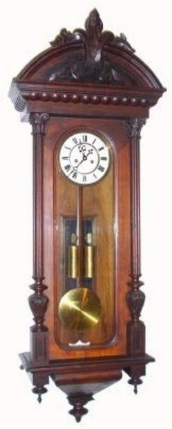 Regulator Clock; Gustav Becker, Vienna, 2-Weight, Walnut, Wall, 52