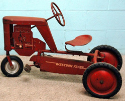 pedal tractor western flyer tube frame pressed steel chain drive western flyer tractor pedal car