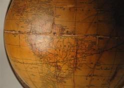 , Indiana, A Cram's Universal Terrestrial Globe on an iron and wood 