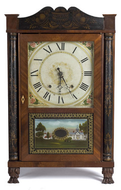 Eli Terry Pillar and Scroll Clock