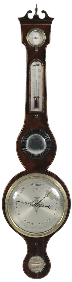 A. Maspoli & Co. signed George III inlaid mahogany barometer