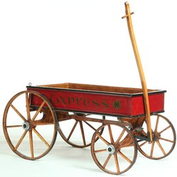 paris wagon spoke express wheels paint wood red mfg manufacturing credit child