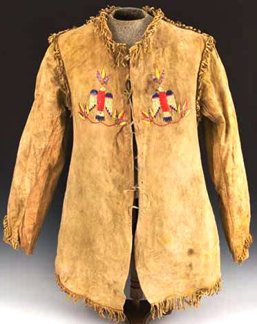 Clothing; Sioux, Coat, Quilled Hide, 36 inch.