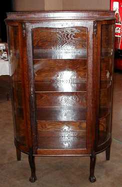 furniture larkin cabinet glass curved oak claw feet sides ball door display values antiques current find golden prices4antiques