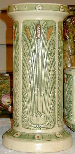 Weller Pottery; Zona, Jardiniere & Pedestal, Kingfisher, 30 inch.
