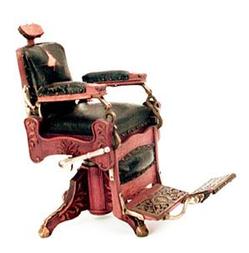 Barber Chair; Koken, Salesman's Sample, Hydraulic, Mahogany.