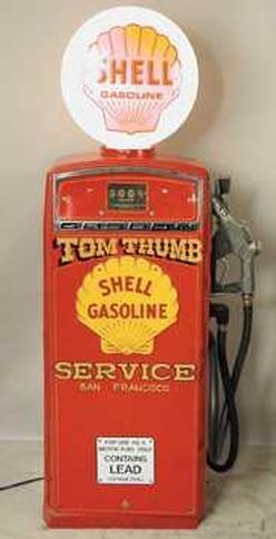Gas Station; Pump, Shell, Tom Thumb Gasboy, Repro Globe ...