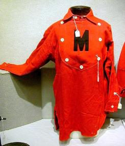 Uniform; Fireman's Parade, Bib Shirt, Wool, red, 'M'.