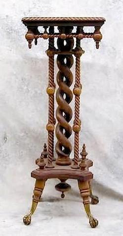 brothers merklen pedestal rope twist ball square furniture inch turning walnut prices4antiques alderfer values antiques courtesy current auction company visit