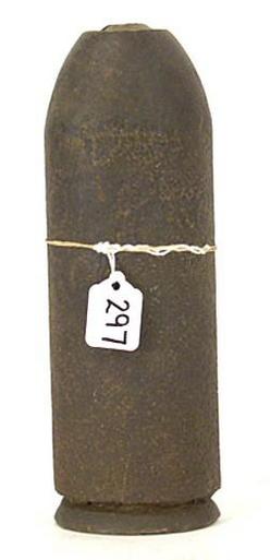 Munitions; Parrott Shell, Brass Sabot, Civil War, Confederate, 8 inch.