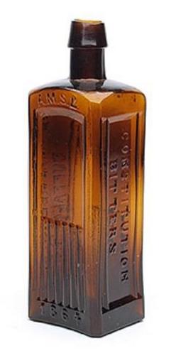 Bitters Bottle; Constitution, Seward & Bentley, Buffalo, Rectangular ...