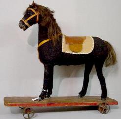antique horse pull toy