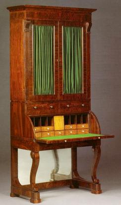 Furniture Secretary Classical Duncan Phyfe Mahogany Cylinder