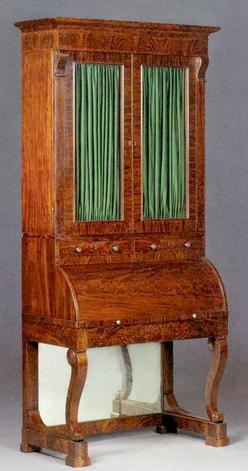 Furniture Secretary Classical Duncan Phyfe Mahogany Cylinder
