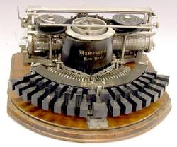Typewriter; Hammond, Model 1, Curved Keyboard, Ebony Keys, Case.