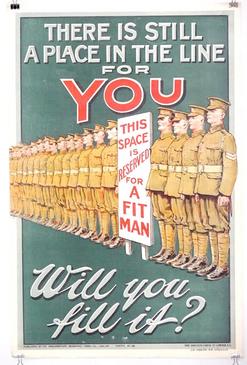 Poster; War, WWI, UK, There is Still a Place in the Line For You - This ...