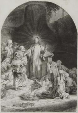 Van Rijn, Rembrandt; Old Master Etching, Christ Healing the Sick, 11 inch.