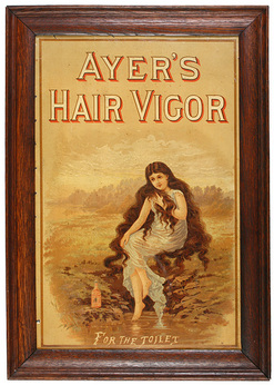 Advertising-Hygiene; Ayer's Hair Vigor, Sign, Female at ...