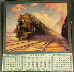 Calendar; New York Central Railroad, 1931, Morning on the Mohawk, 26 inch.