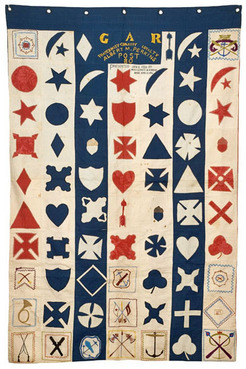 corps civil war badges gar presentation flag inscription record credit