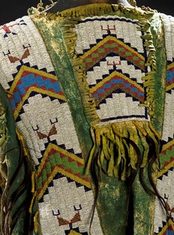 Clothing; Sioux, War Shirt, Beaded Hide, 38 inch.