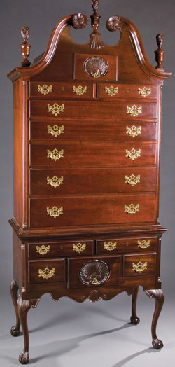 Furniture Highboy Federal Style Kittinger Mahogany 2 Parts
