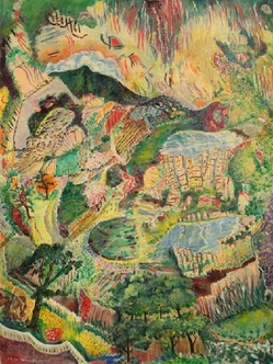 Pomeroy, Elsie Lower; Oil on Canvas Painting, signed, Marin Montage